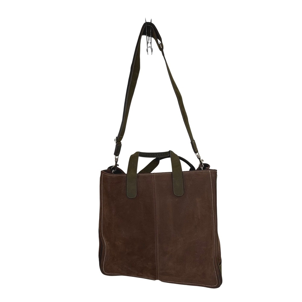 Cole Haan Collection Made Italy Suede Leather Tote Bag Brown Large